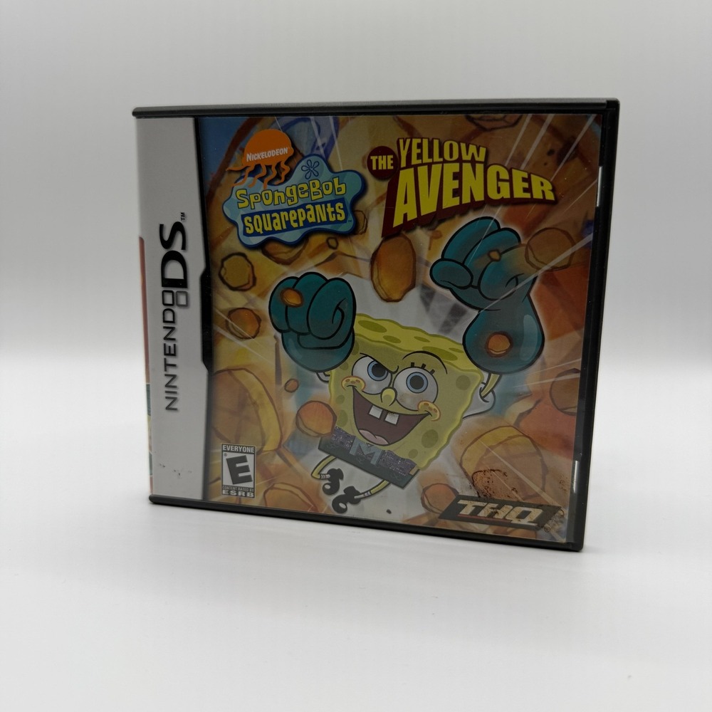 SpongeBob SquarePants Yellow Avenger Nintendo DS Game E THQ NTSC-U/C Pong Case